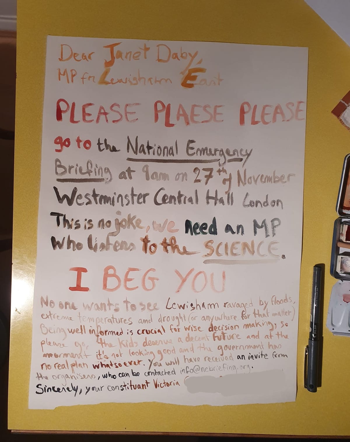 'Janet Daby, I beg you' - Is your MP going to the National Emergency Briefing?